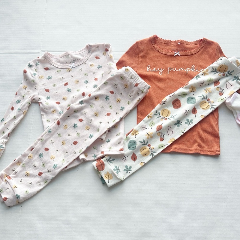 2 Pairs Of Chick Pea Fall Pajamas & Socks NWT